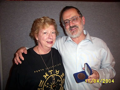 2004 Berenice Page Medal Winner Colin Bembrick and his wife Glenda